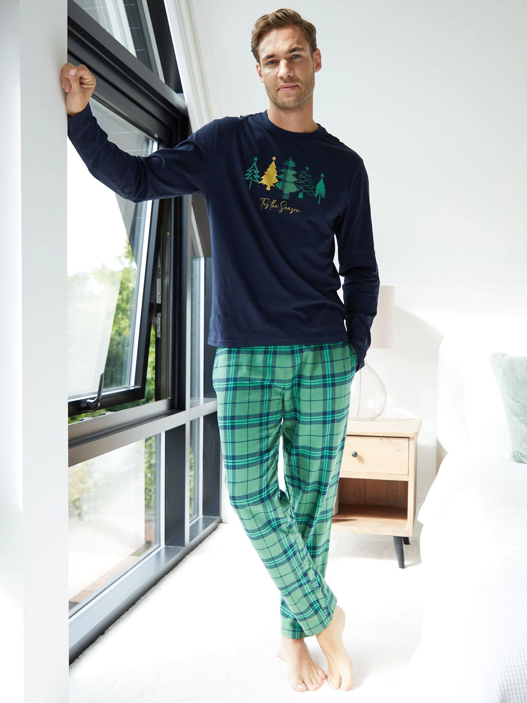 Threadbare lange Pyjama's met Kerstmis Print (2Pieces Set)