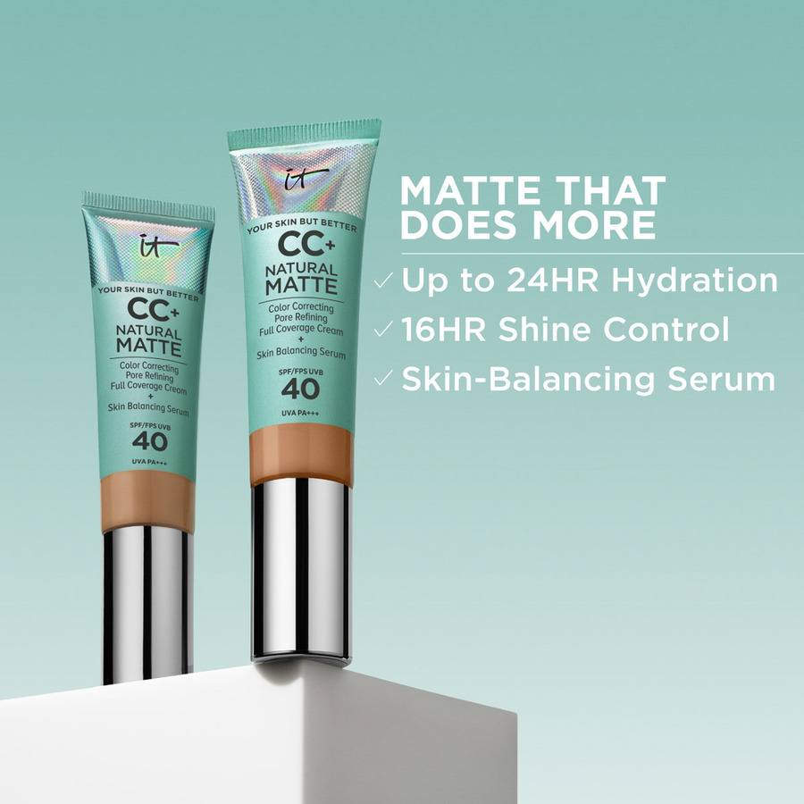 It Cosmetics CC+ Cream Natural Matte Foundation For Oily Skin SPF40 Medium 32ml