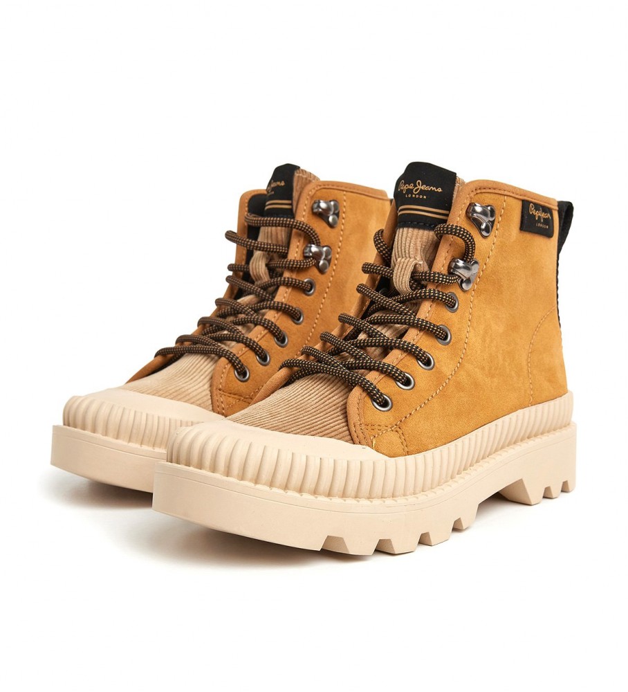 Botas de cano curto Pepe Jeans Ascot em couro marrom deserto