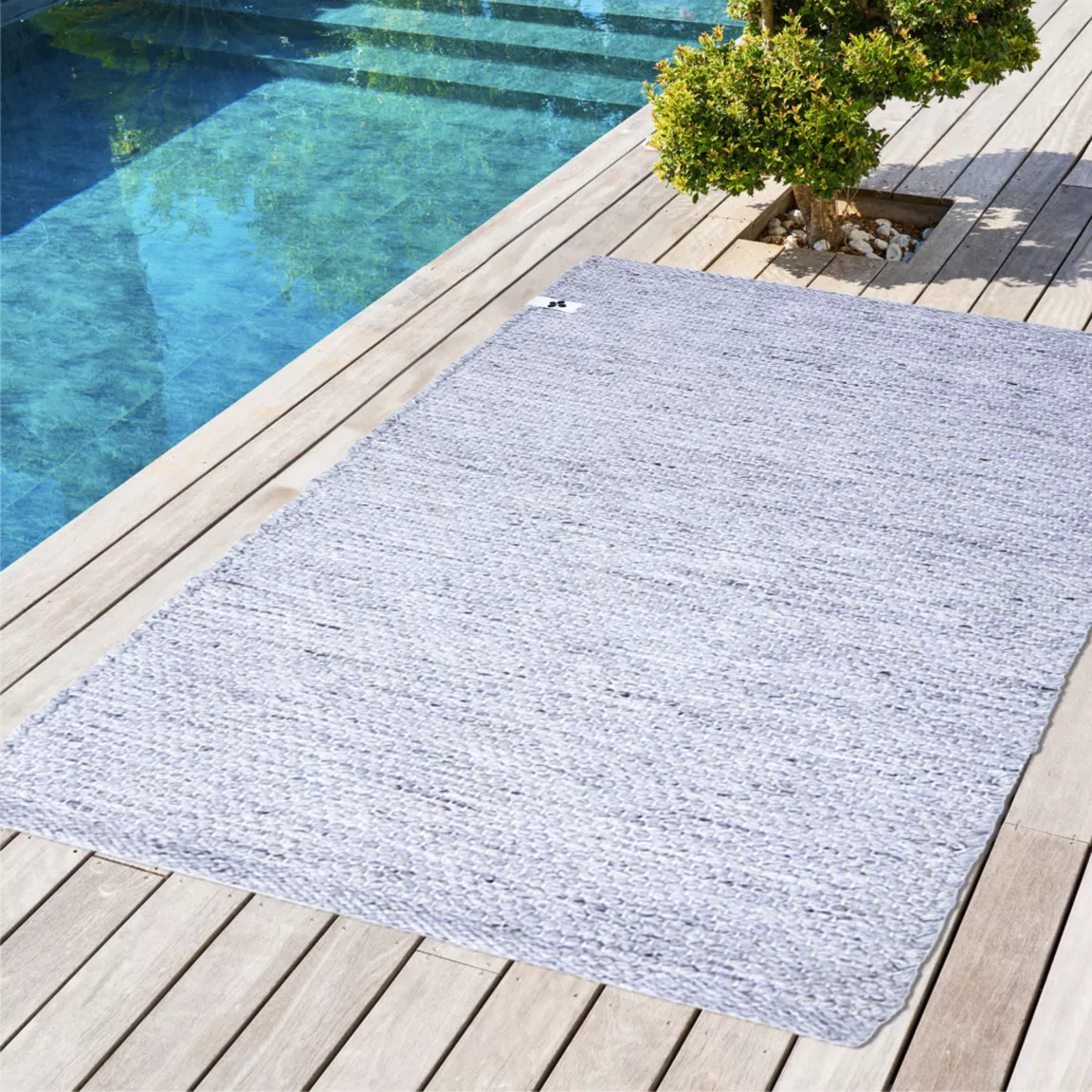 Tapis d'extérieur rectangulaire (50 x 80 cm) Léo Gris chiné