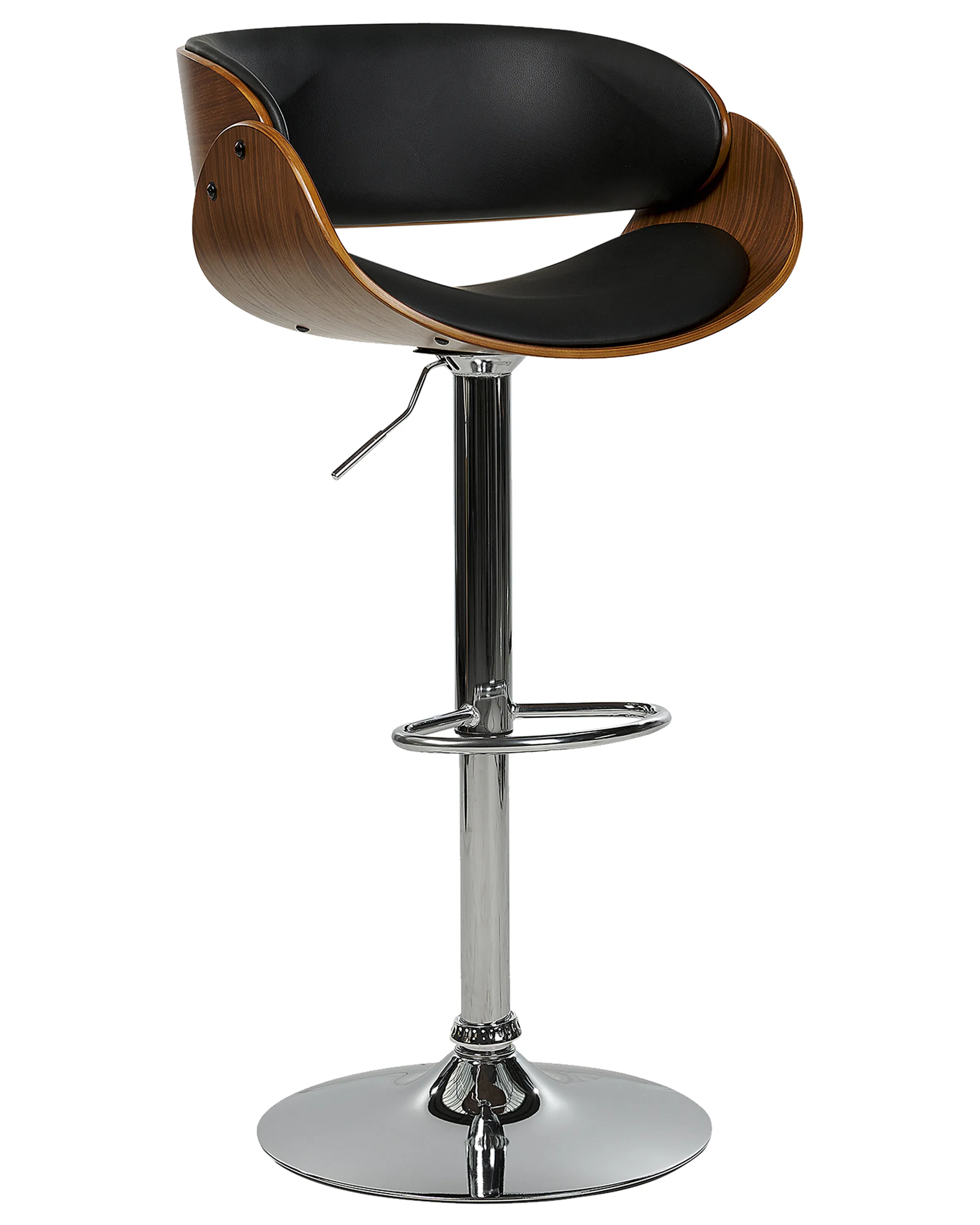 Set van 2 barstoelen BAKU Kunstleer draaibaar Zwart