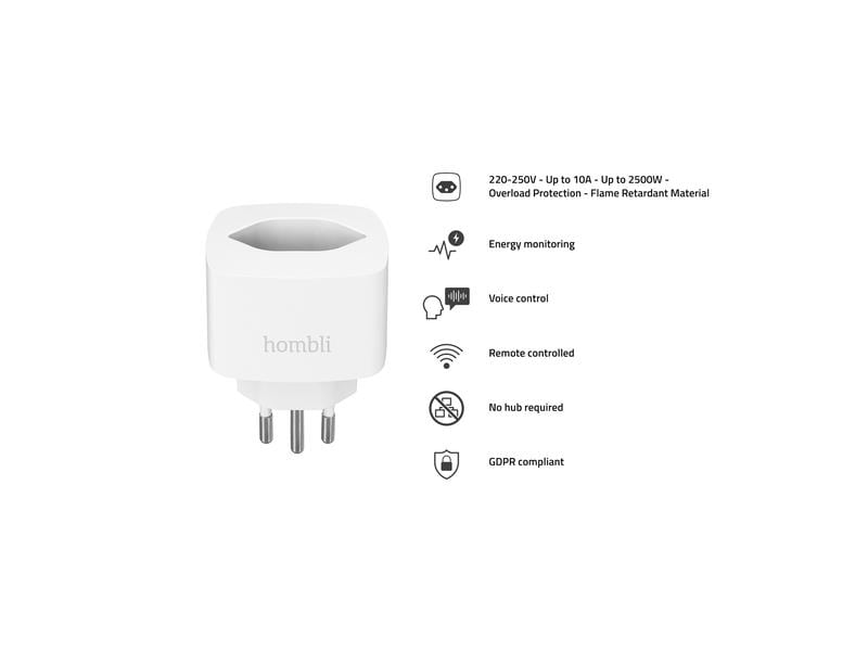 hombli Smart Socket CH, Weiss Bedienung über Ihr Smartphone
