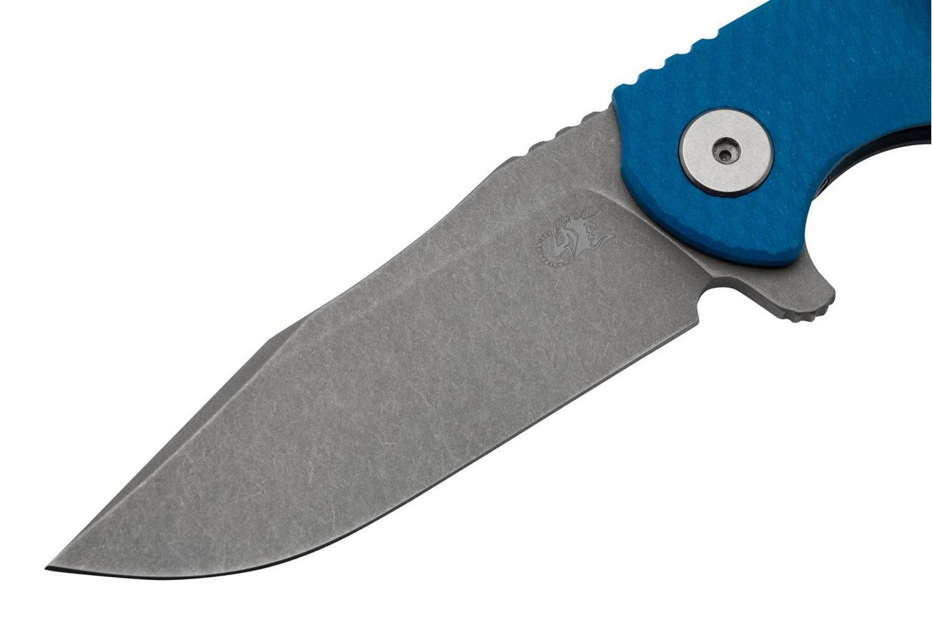 Rick Hinderer Project X, MagnaCut Clip point, Battle Blue, Blue G10 zakmes