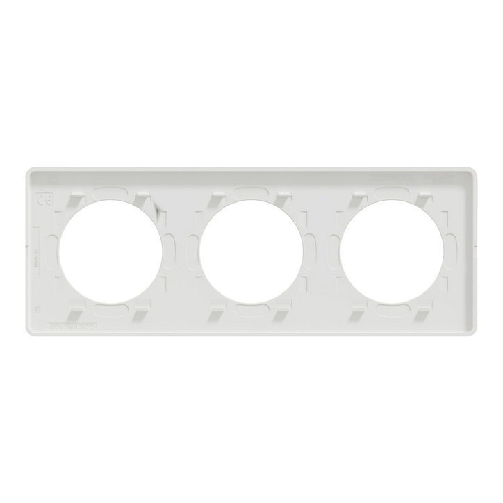 Plaque de finition 3 postes Odace Touch Kvadrat Schneider Electric tissu craie et liseré blanc