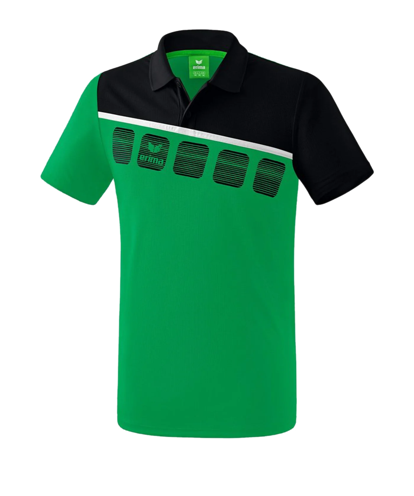 Erima 5-C Poloshirt Grün Schwarz