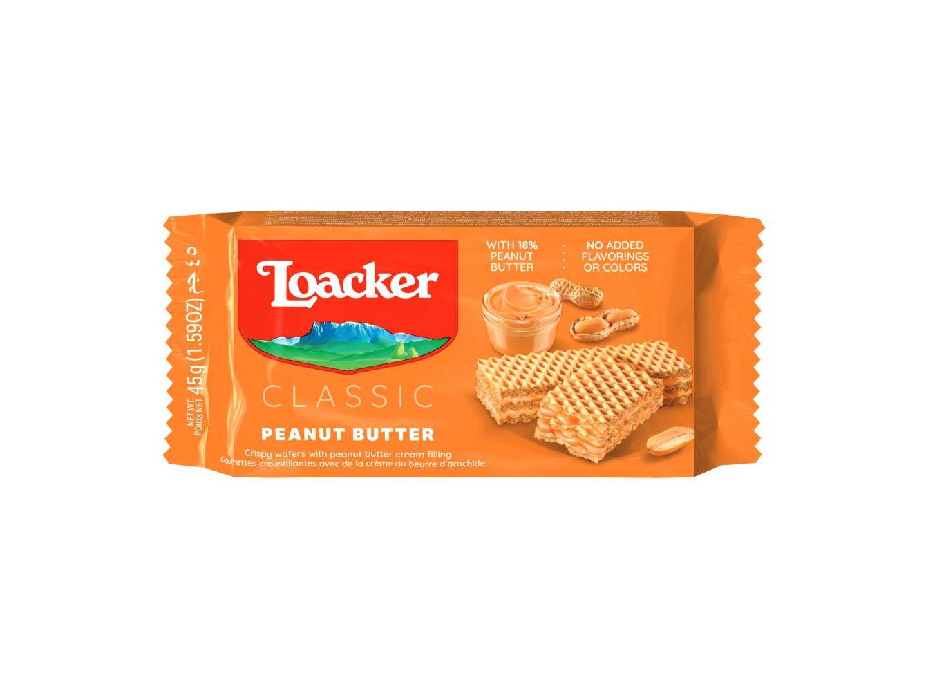 WAFFERS LOACKER MANTEIGA AMENDOIM 45G