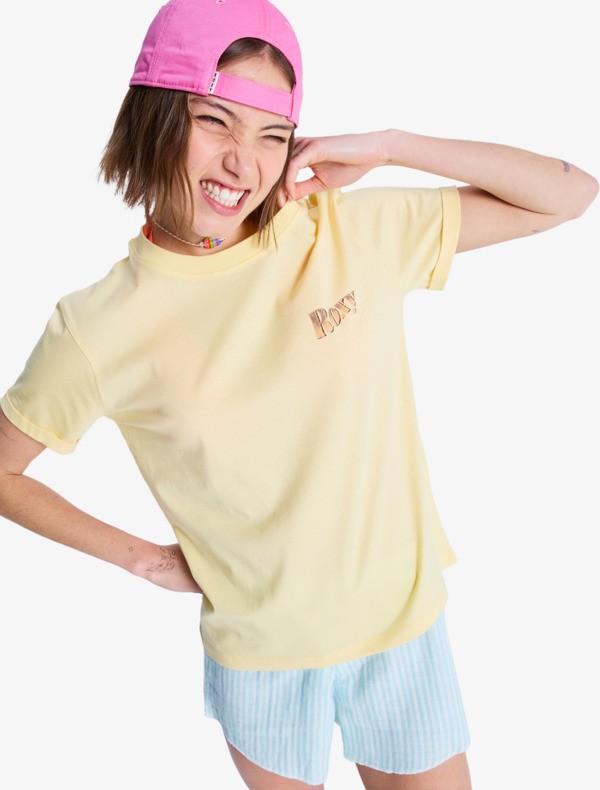 Oceanregular Poster T-Shirt à manches courtes Jaune Femme