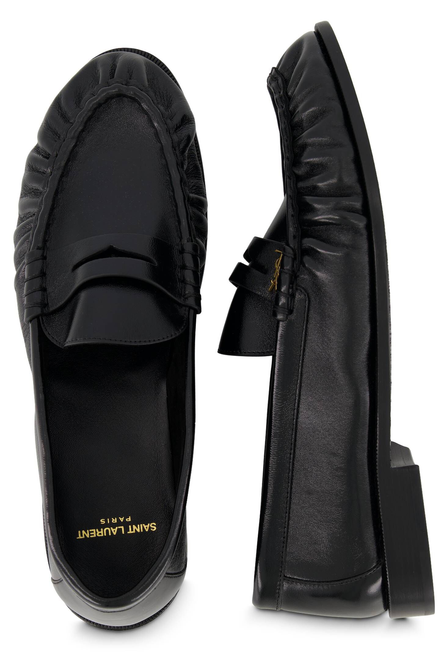 Saint Laurent| Herren Schuhe LE LOAFER aus glänzendem Leder in Knitteroptik
