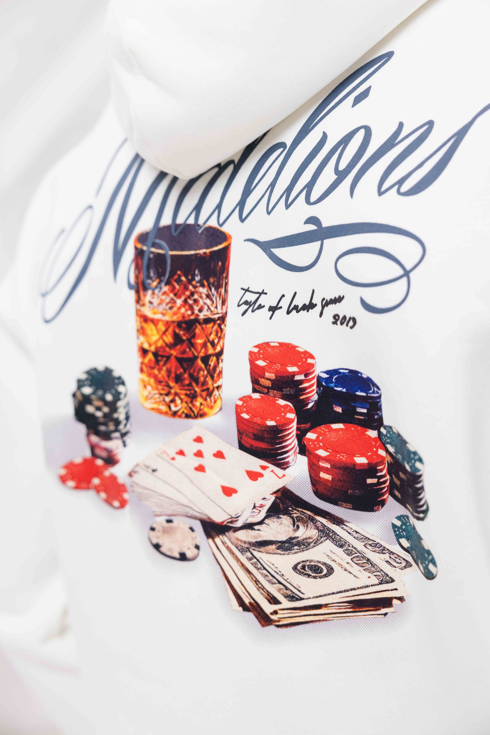 Malelions Playing Cards Hoodie Heren Wit