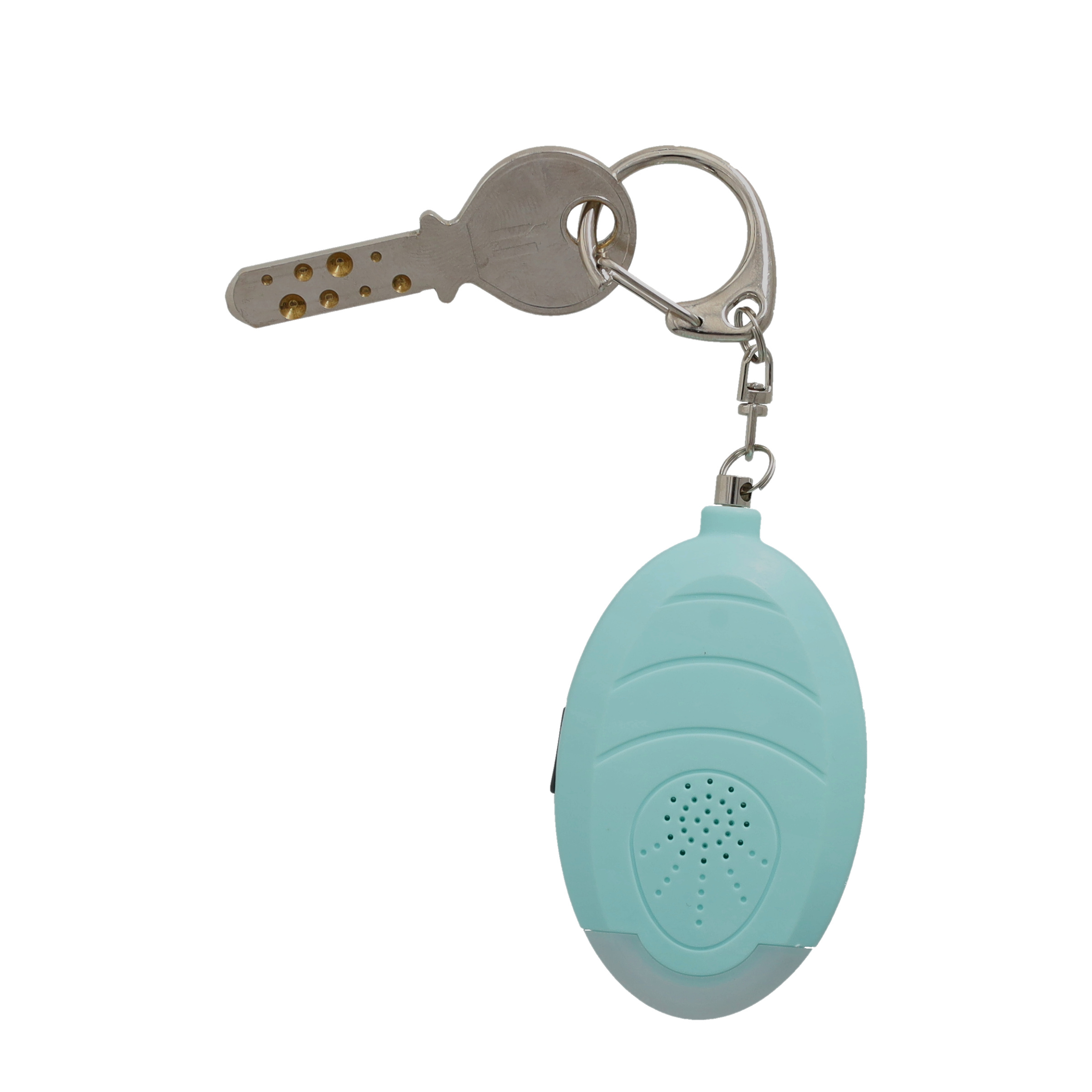 (130db) Mobiler Taschen Alarm Personen Alarmanlage Alarmsirene mit Taschenlampe und Schlüssel Anhänger - Blau