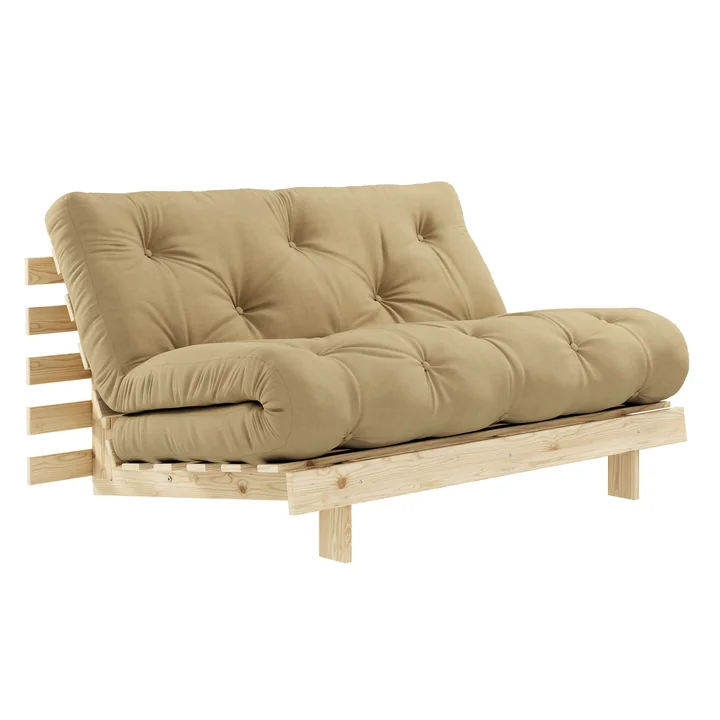 Karup Design - Roots Schlafsofa, 140 x 200 cm, Kiefer natur / wheat beige (758)