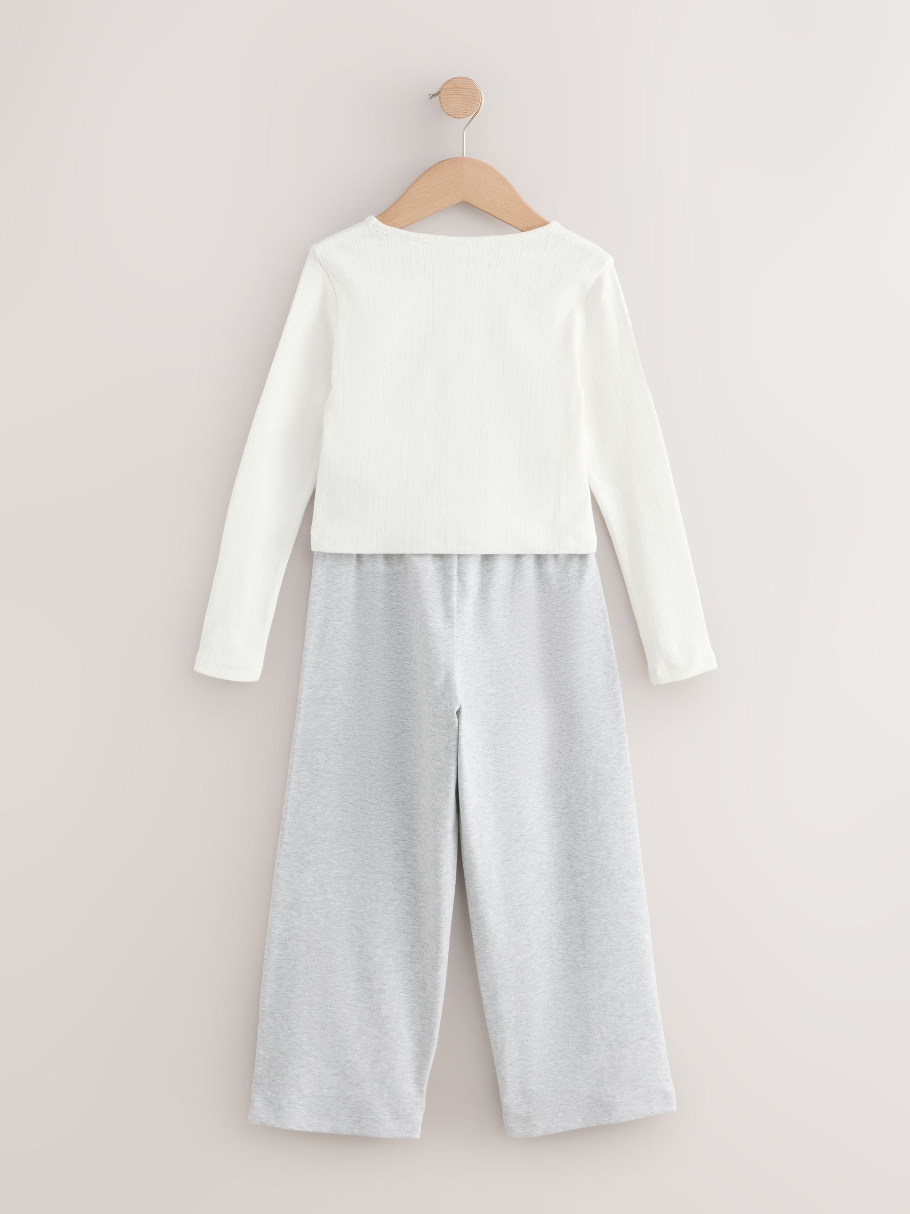 Grijs/ecru - Soft Folded Waistband Pyjamas (6-16yrs)