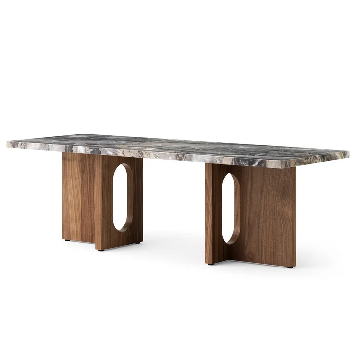 Audo - Androgyne Couchtisch 120 x 45 cm, Walnuss / Galaxy Grey
