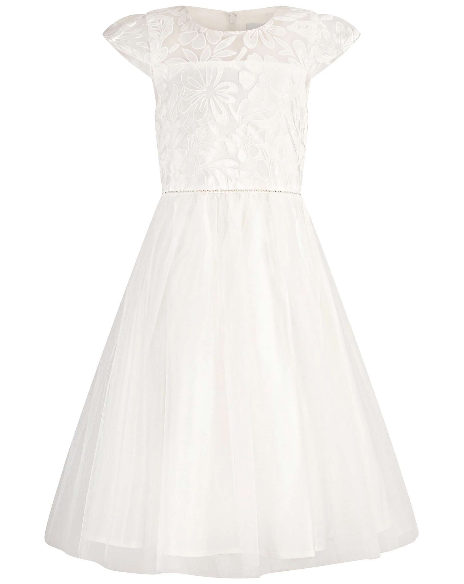 Kurzarmkleid JULES FLORA in ecru