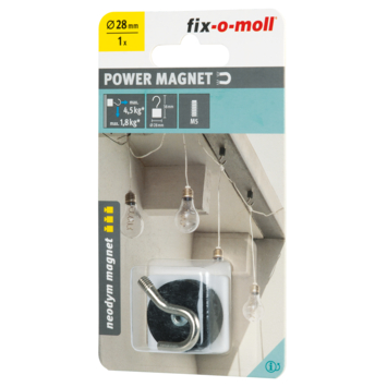 Magneet haak Neodymium rubber 28x38mm