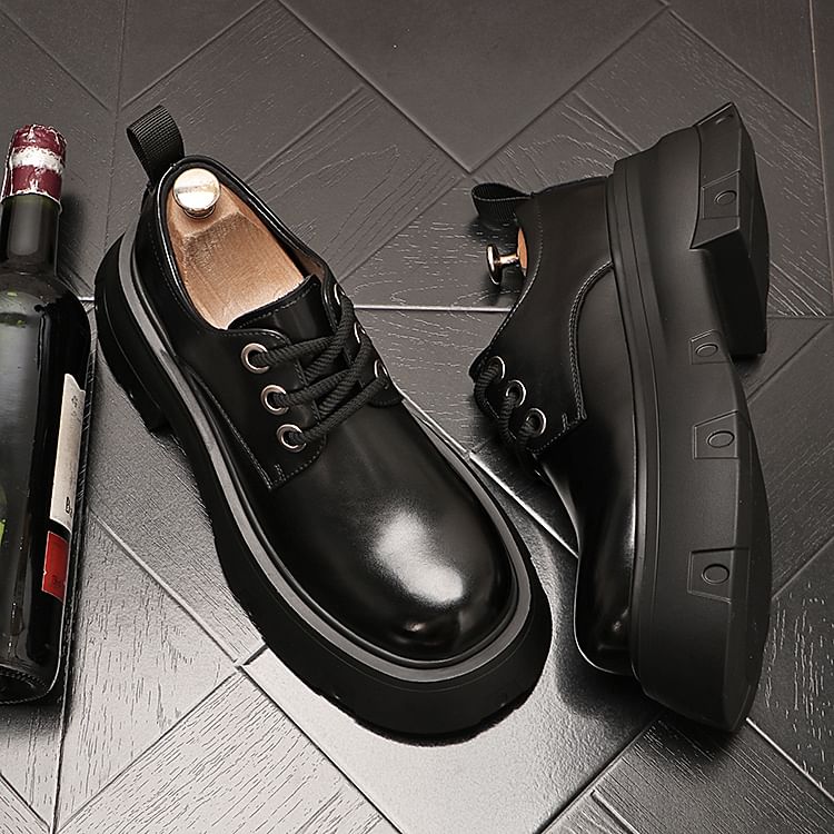 Mr Ozera - Derby-schoenen met imitatieleren plateauzool