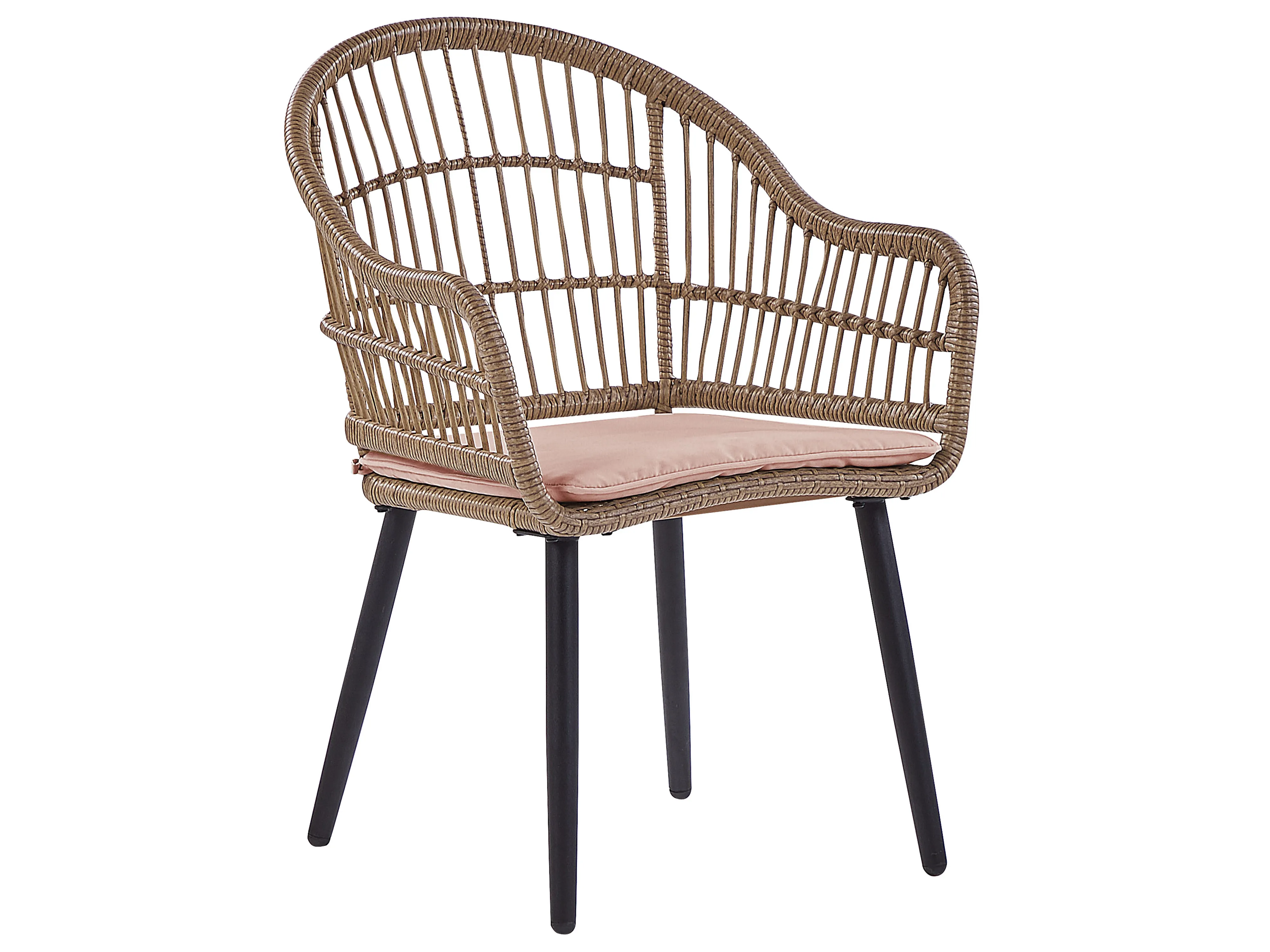 Tuinset 6-zits ALIANO met kussens PE rotan Pastelroze