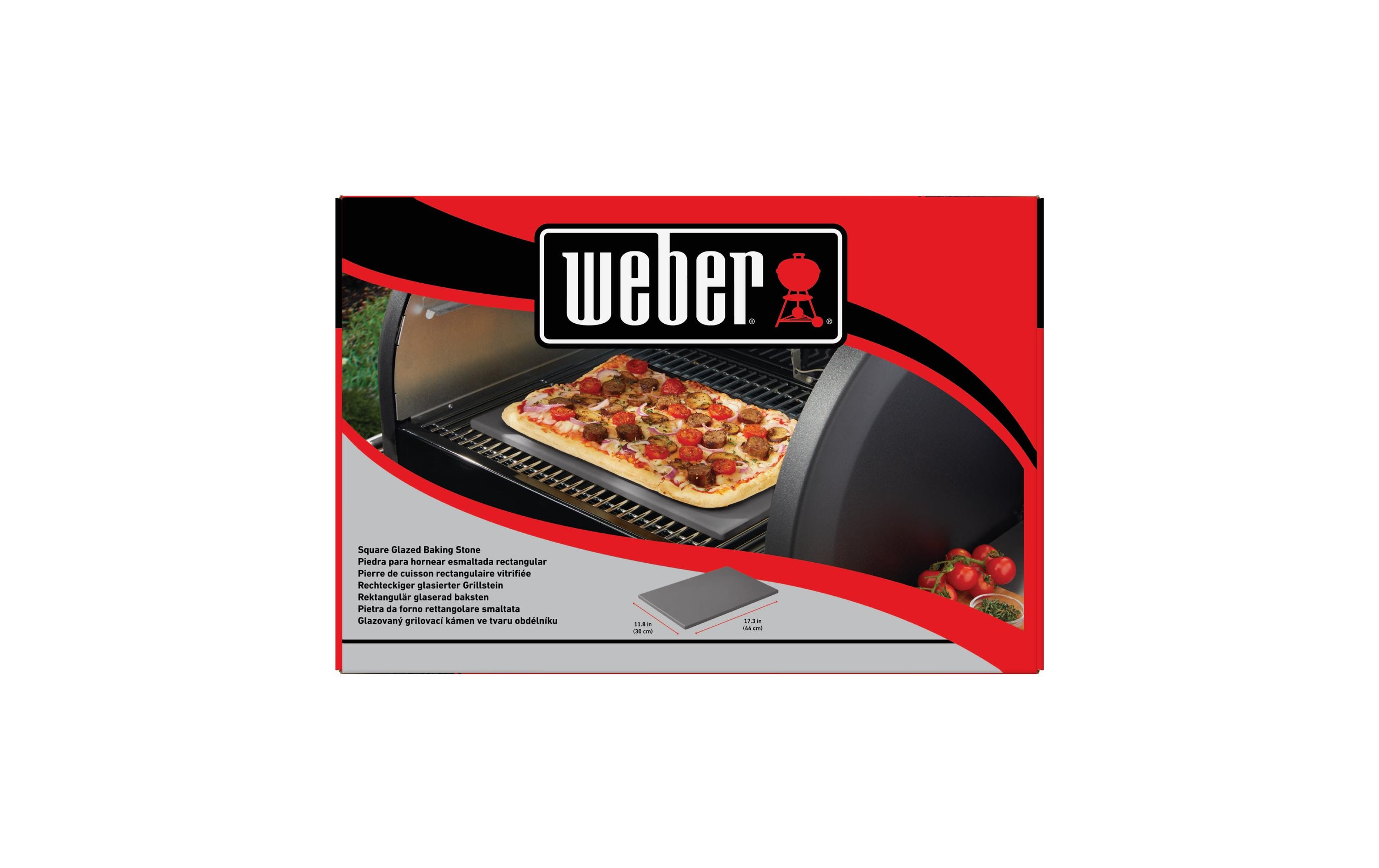 Pizzastein glasiert, EckigPizza- / Grillstein, 44 x 30 cm