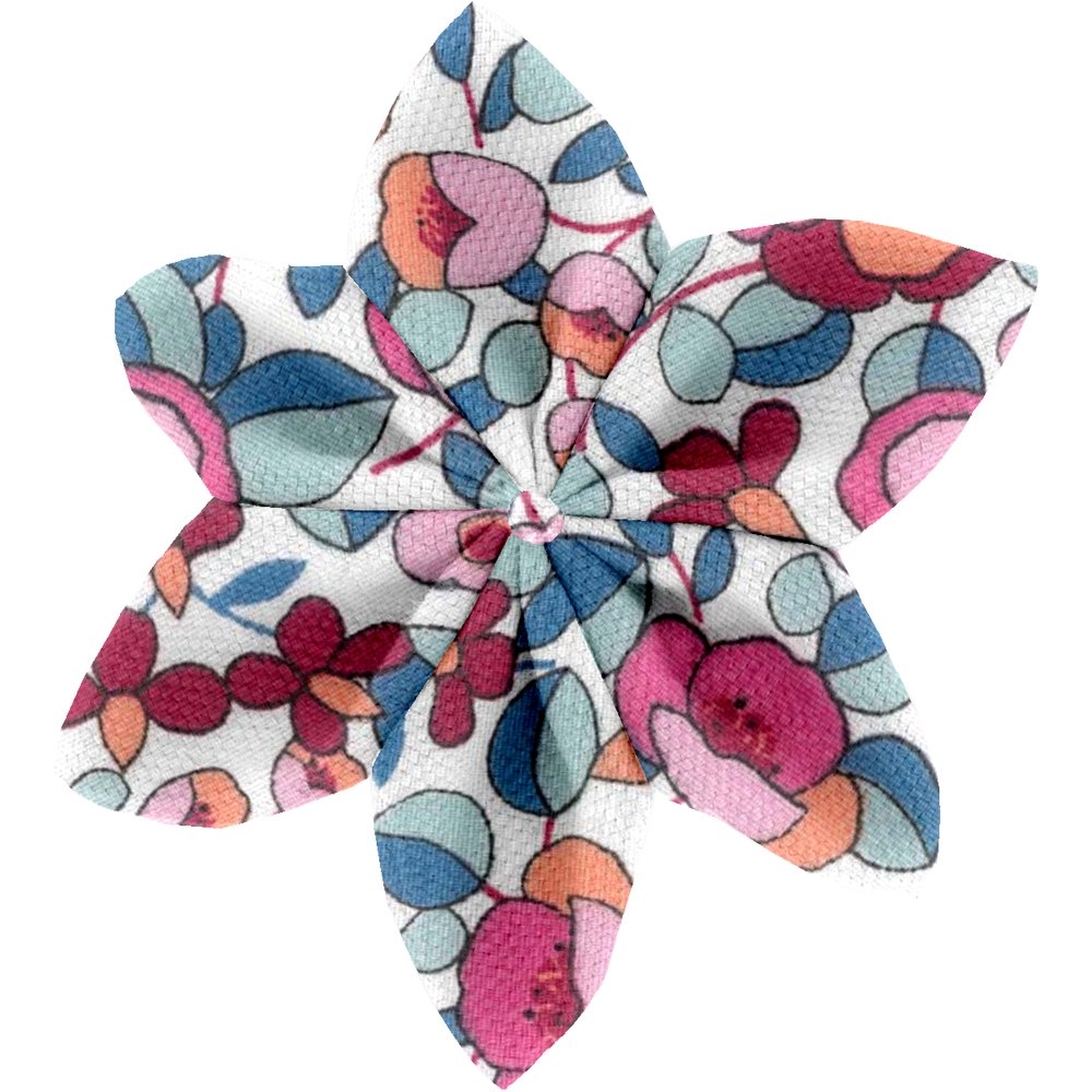 Barrette Fleur Étoile Boutons Rose