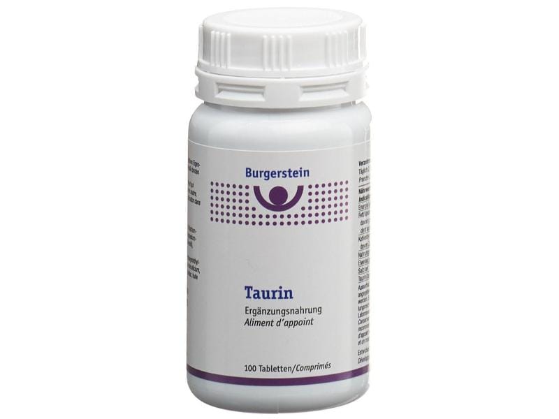 Burgerstein Taurin 100 Tabletten Vegane Nahrungsergänzung mit Taurin