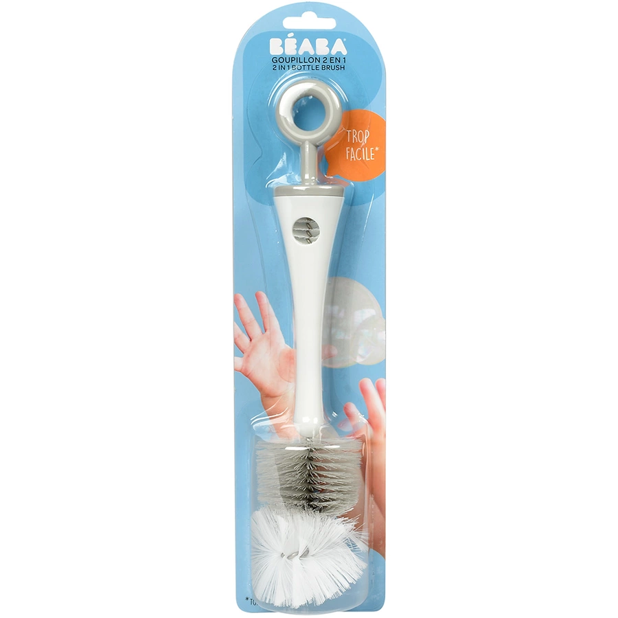 BEABA® Flaschenbürste 2 in 1 grau