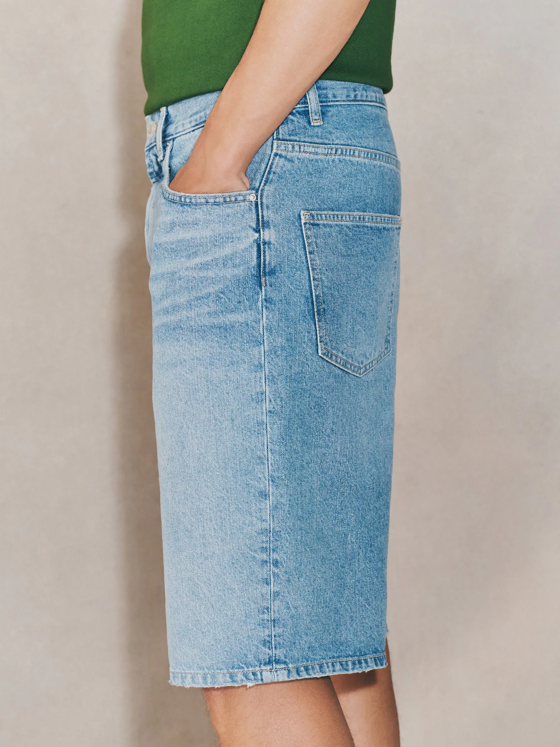 Middenblauw met wassing - EDIT Jort denim shorts