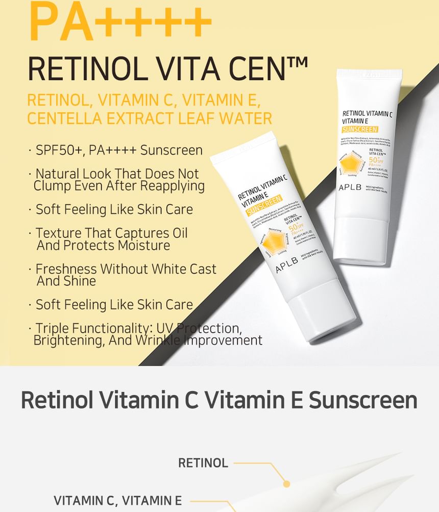 APLB - Retinol Vitamine C Vitamine E Zonnebrandcrème