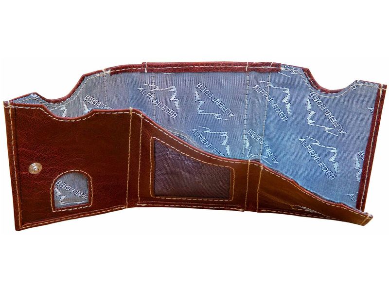 Alpenleder Portemonnaie Pocket Brandy Herren Geldbeutel