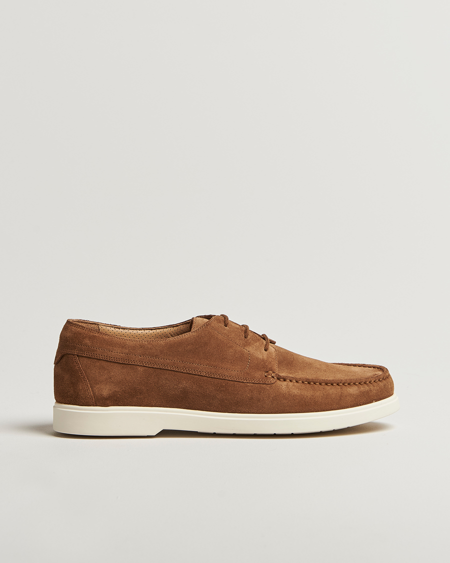 Loake 1880 Sardinia Suede Boat Shoe Loafers Chestnut
