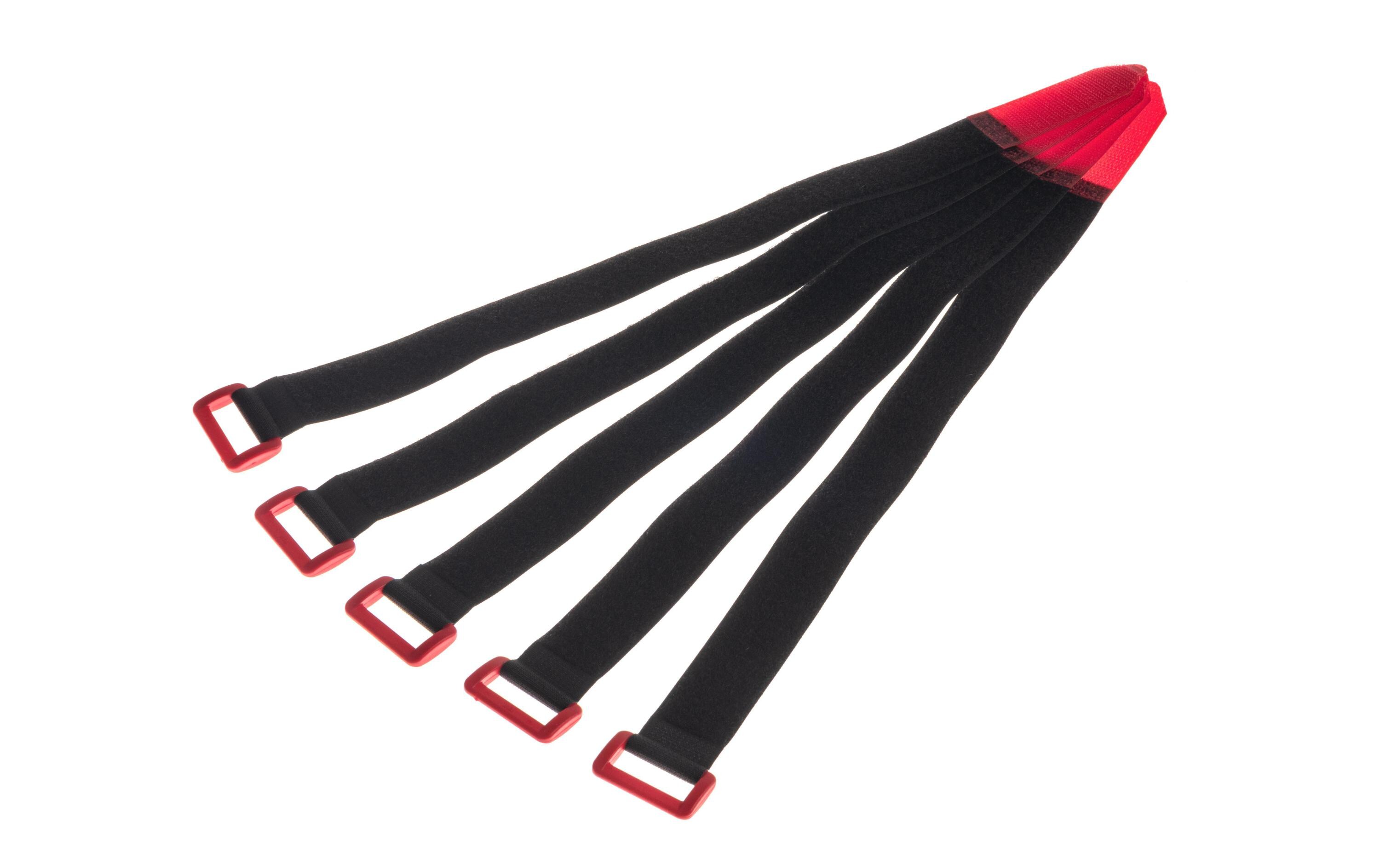 Schlaufenband FAST-VSTRAP 25 x 360 mm, Schwarz/RotKlettverschlussgurt