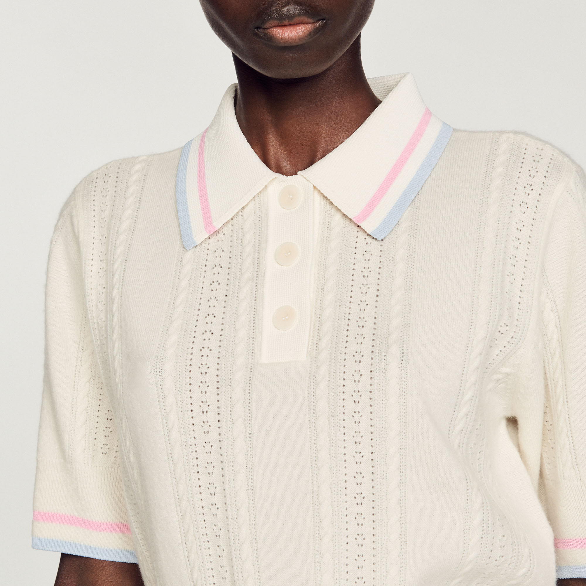 Pull polo en maille