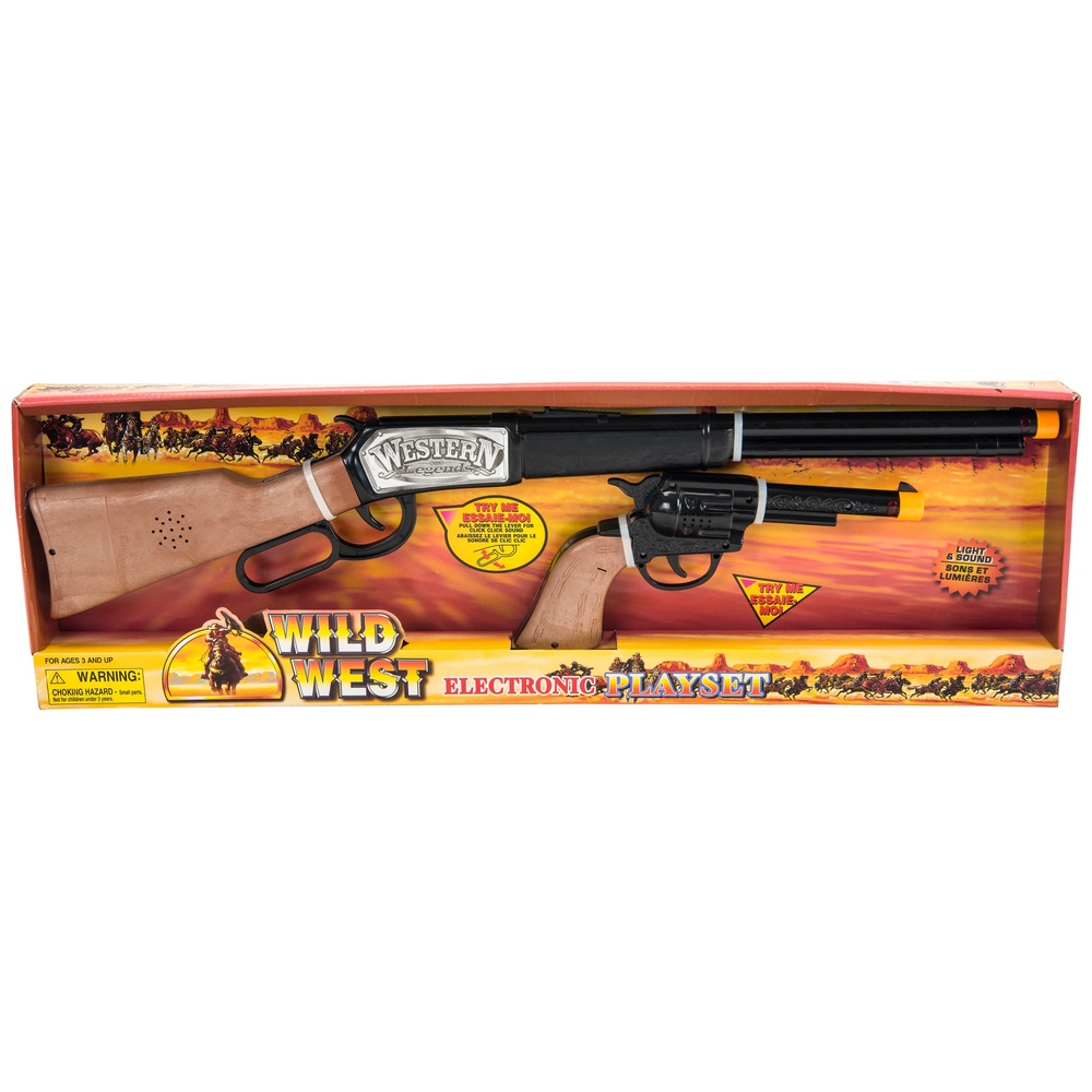 Elektronisches Wildwest-Spielset, Spielzeuggewehr und Pistole