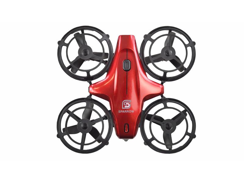 Amewi Drohne Sparrow, Rot, RTF Sparrow Mini-Quadrokopter mit Sensoren