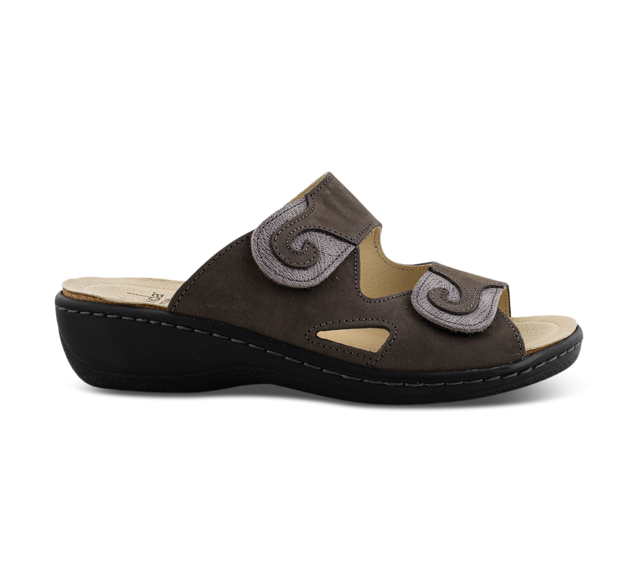 Belvida Offene Hausschuhe beige/taupegrau