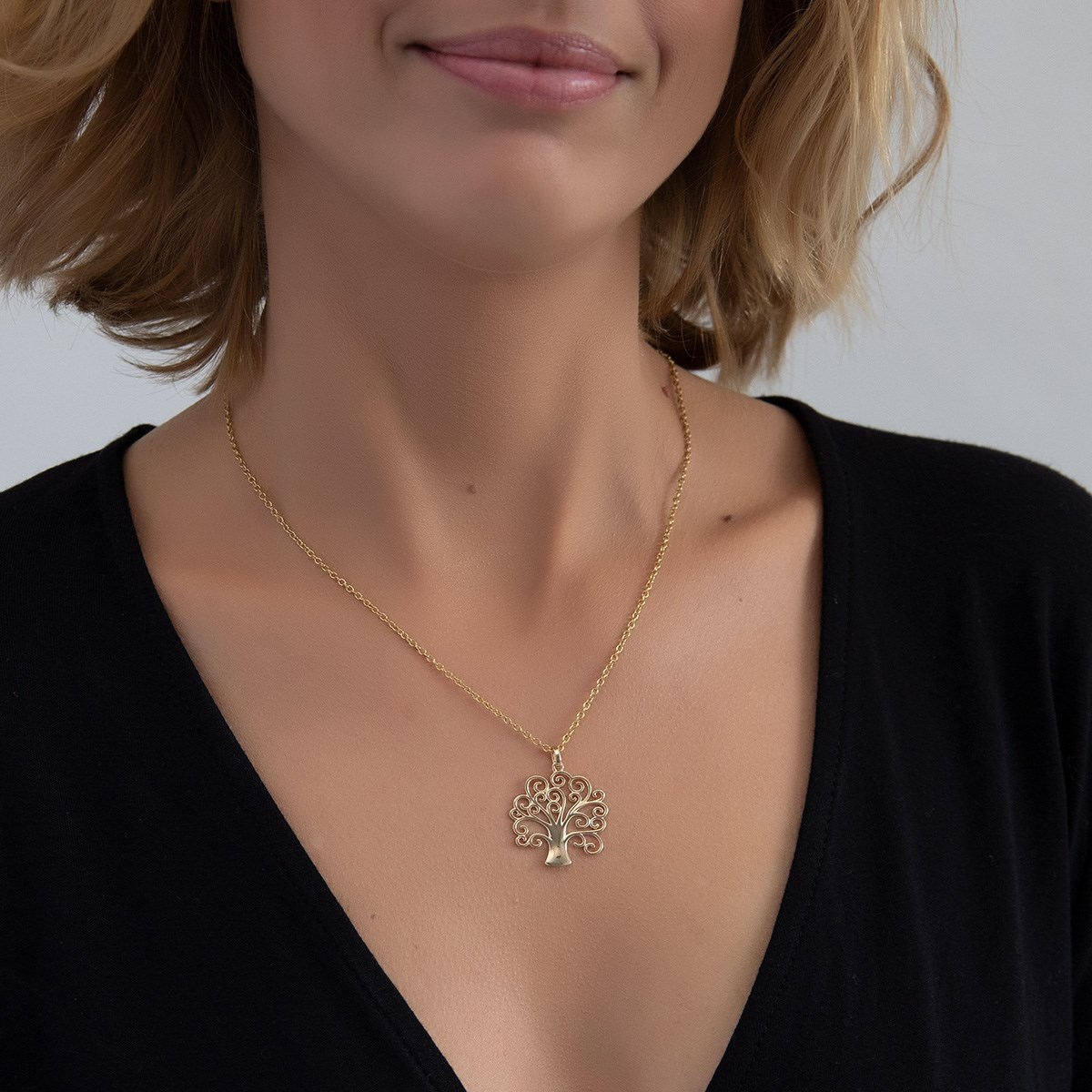 Pendentif plaqué or arbre de vie 20MM