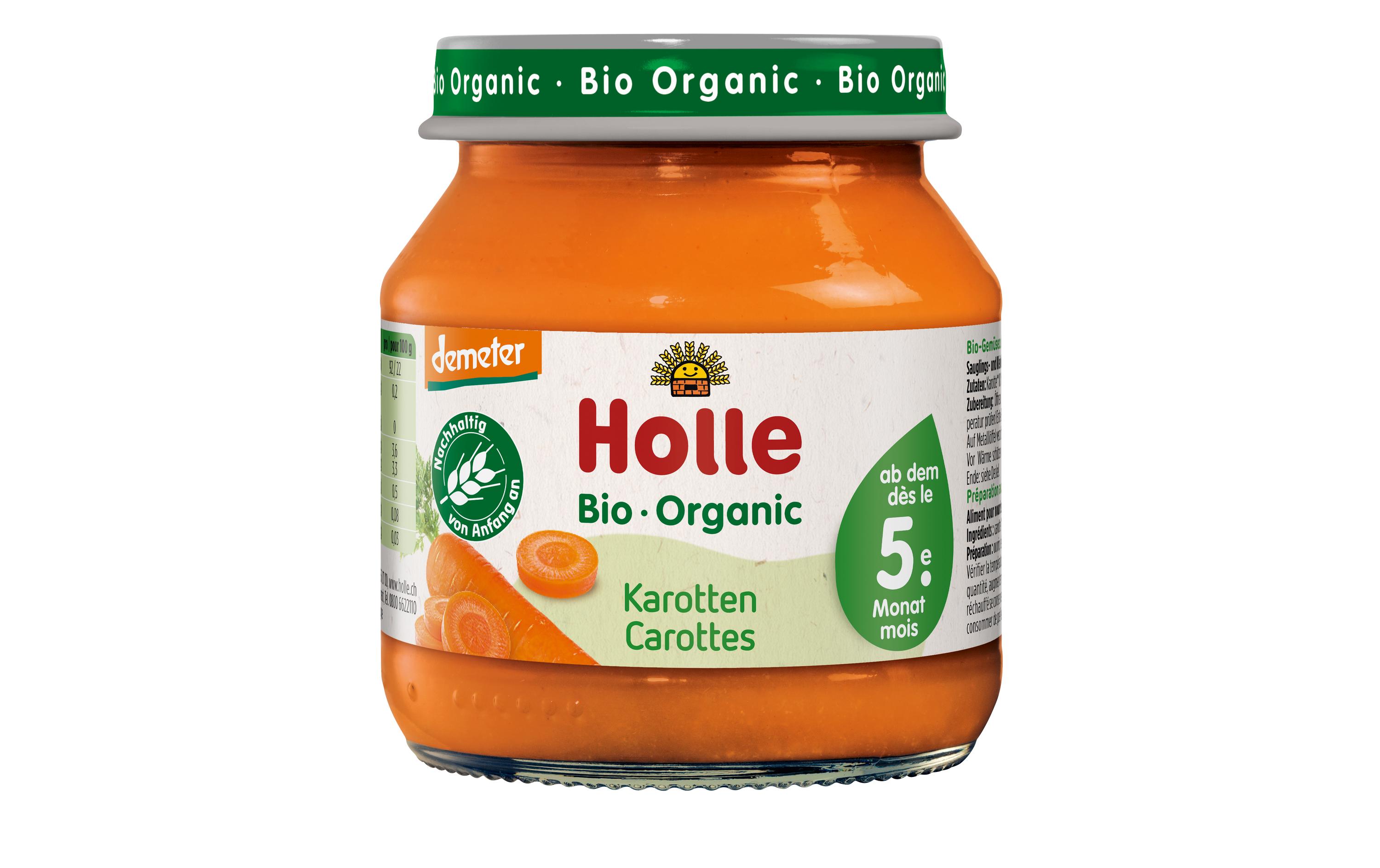 Gemüse Holle Karotten 125g KarottenFruchtpüree, Apfel, Banane und Aprikose, 1 x 190 g