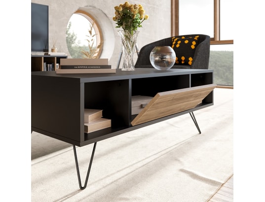 CONCEPT1 - Table basse Mistico noir noyer 120 x 60 x h45,6cm
