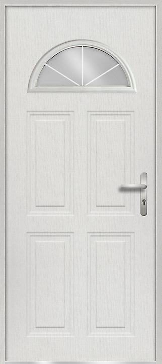 Porte d'entrée FORTIA acier blanc RAL 9003 Isabela 96 x h.218 cm poussant gauche