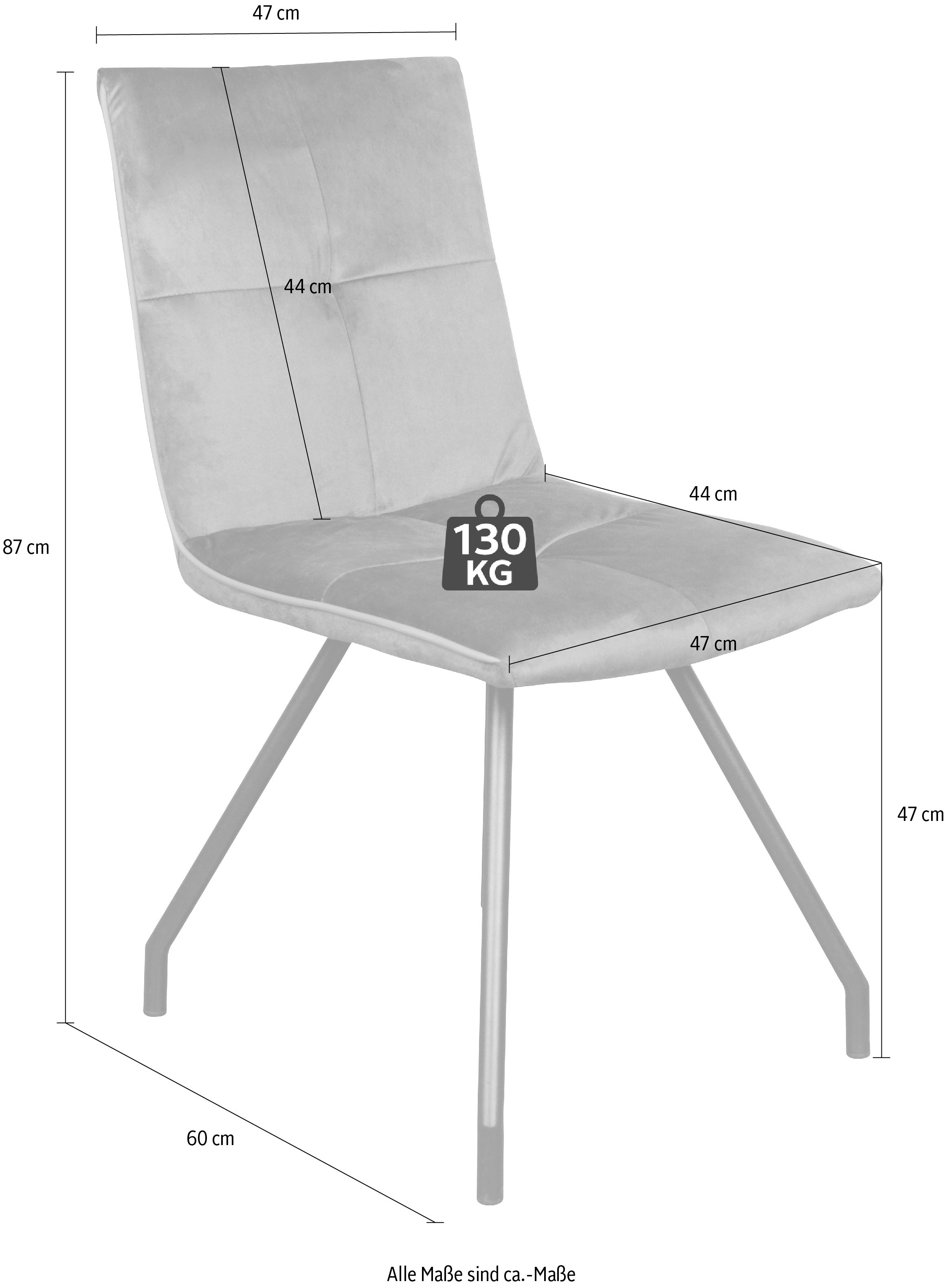 Kayoom Polsterstuhl »Stuhl Eaden 125 2er-Set, samtiger Stoffbezug, Paspel aus Kunstleder« (Set) 2 Stk.stilvoll, pflegeleicht, zeitgemässe Farbgebung, samtiger Stoffbezug