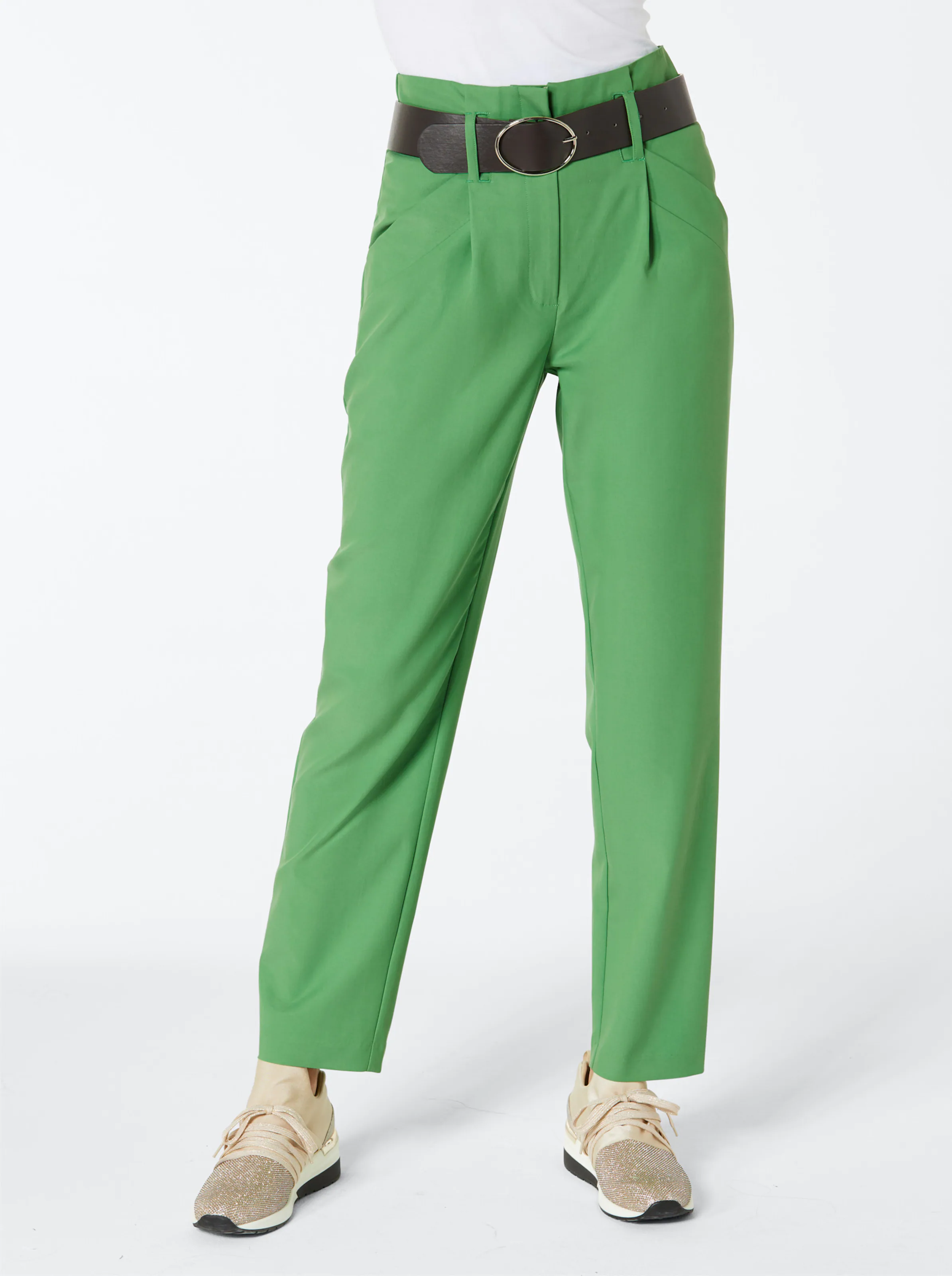 Bundfaltenhose in apfel