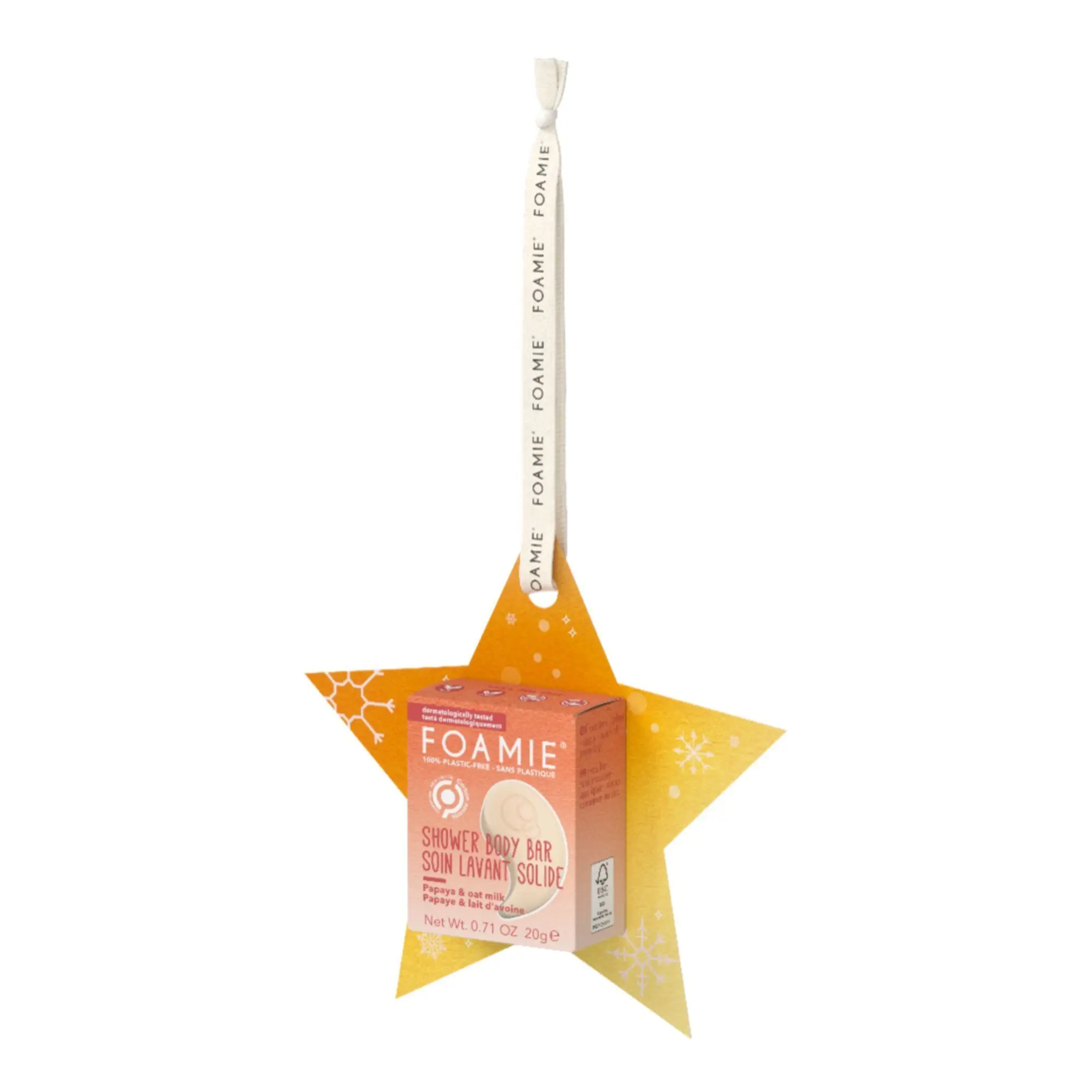 Foamie - Etoile Body Bar Papaye Soin Lavant Solide Papaye- Gel douche