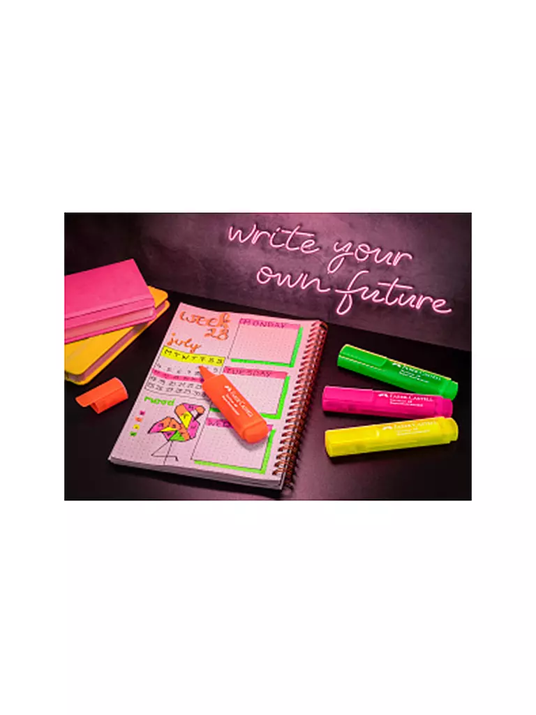 FABER-CASTELL Textliner 46 superfluorescent (4-er Pkg.) bunt