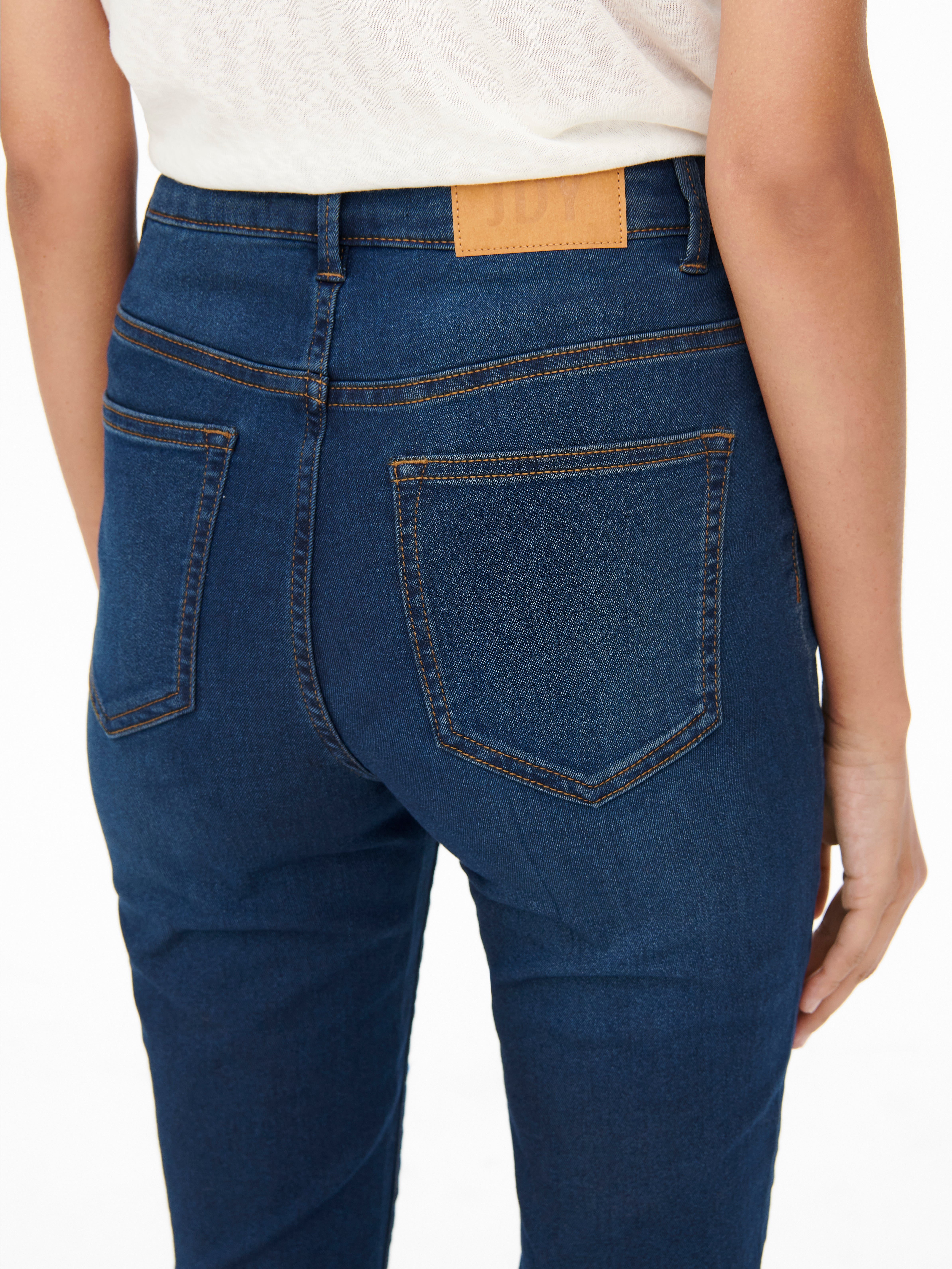 JDYTULGA Hohe Taille Skinny Fit Jeans Dark Blue Denim
