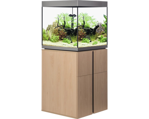 Aquariumcombinatie Fluval Siena 166 met LED-verlichting, verwarming, buitenfilter en kast, 166 l, beukenhout, 55 x 55 x 128 cm
