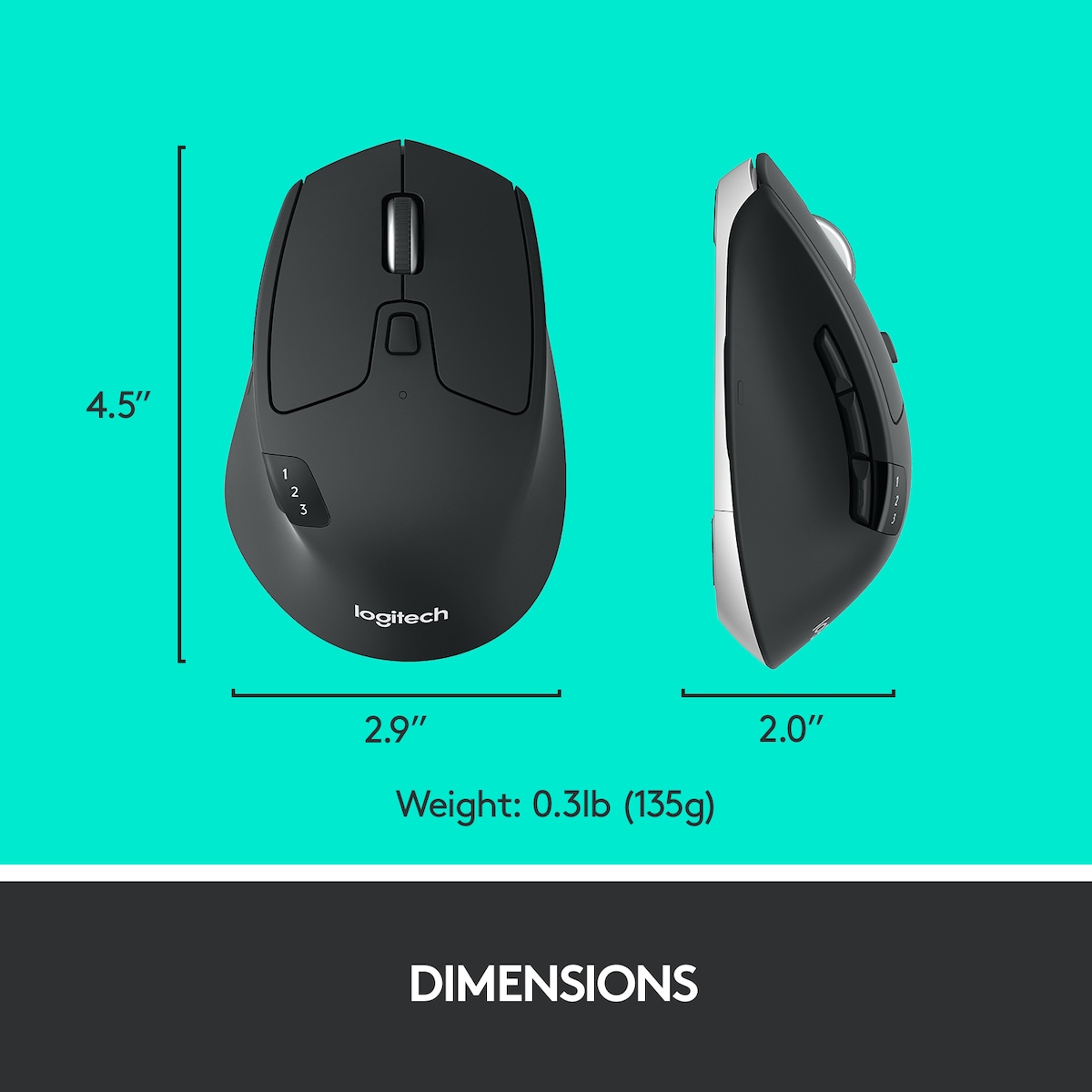 Logitech M720 Triathlon trådløs Bluetooth mus (sort)