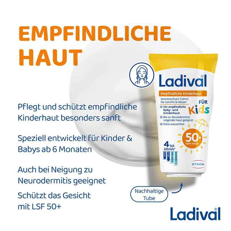 Ladival empfindliche Kinderhaut Creme LSF 50 + , 2x50 ml