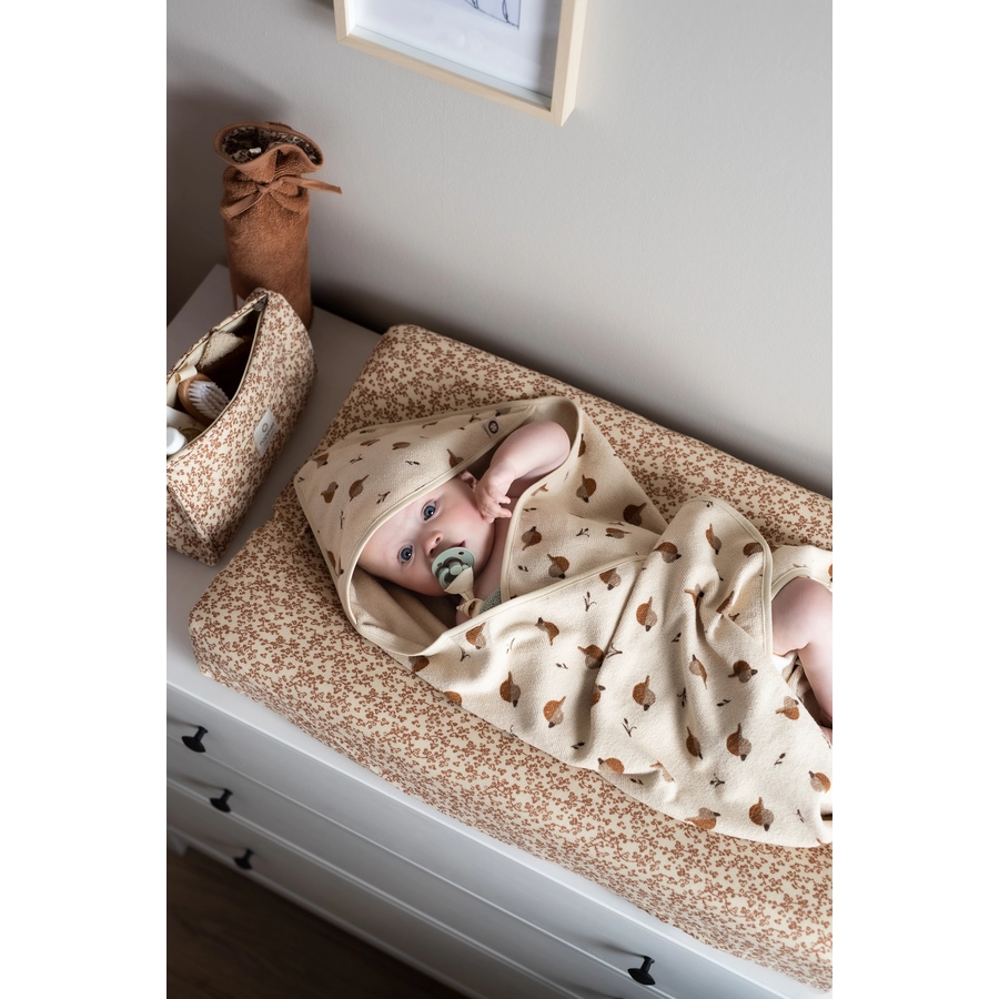 Noppies Badecape Printed duck baby hooded towel Indian Tan