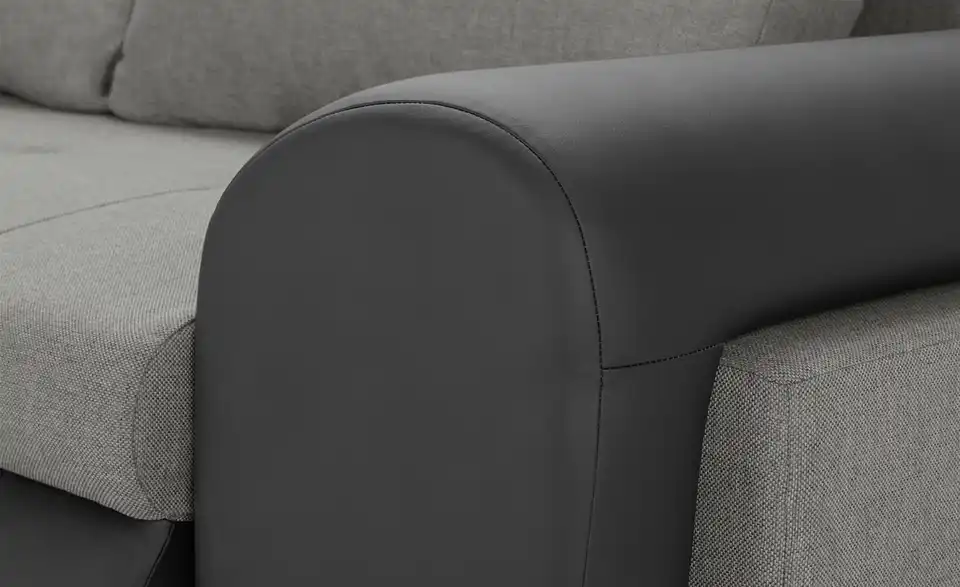 Ecksofa Emma links Schwarz, Hellgrau