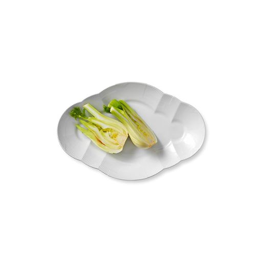 Royal Copenhagen Hvid Elements Serveringsfad, 26x38,5 cm
