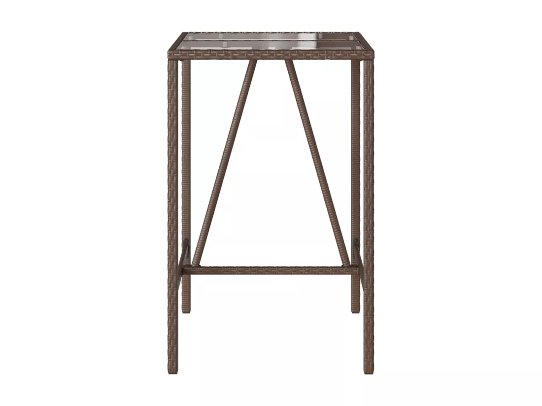 Prolenta Premium - Table de bar d’extérieur marron 70x70x110 cm résine tressée
